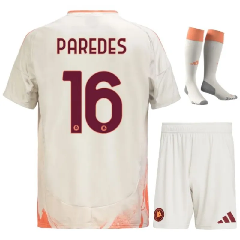 Paredes AS Rom 2024/25 Auswärts - Kinder - Trikotset - Weiß