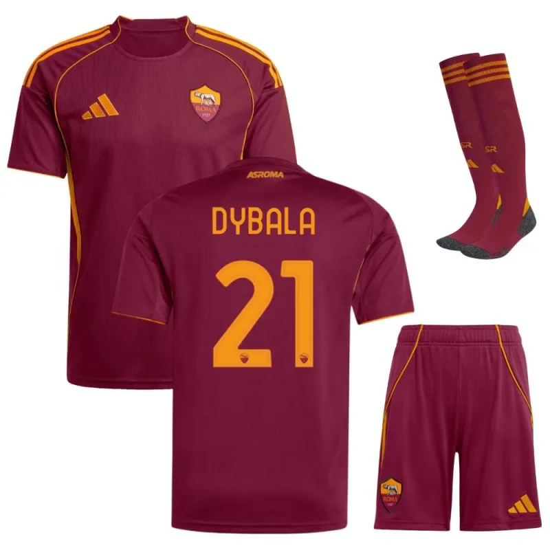 Set de camiseta infantil de casa de DYBALA de la AS Roma 2025/26 - Borgoña
