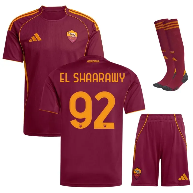 Set de camiseta infantil de casa de EL SHAARAWY de la AS Roma 2025/26 - Borgoña