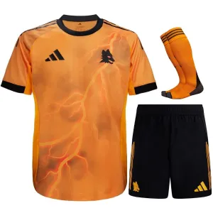AS Roma Conjunto Camiseta de Visitante Infantil 2025/26 - Naranja