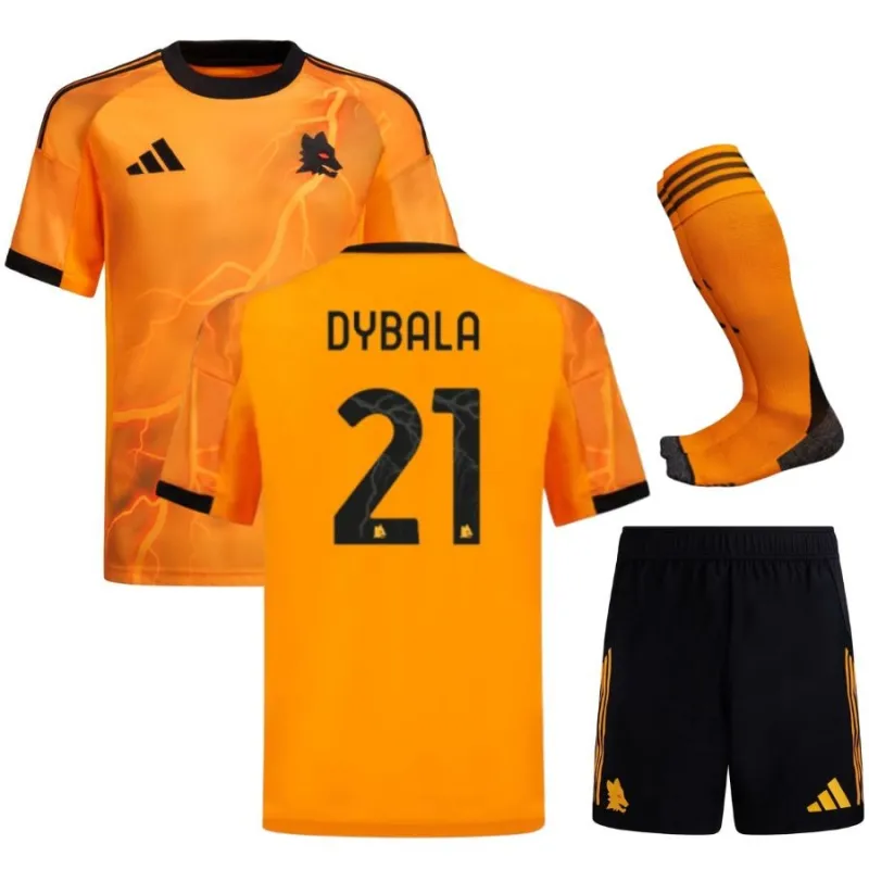 AS Rom DYBALA 2025/26 Auswärts-Kinder-Set - Orange