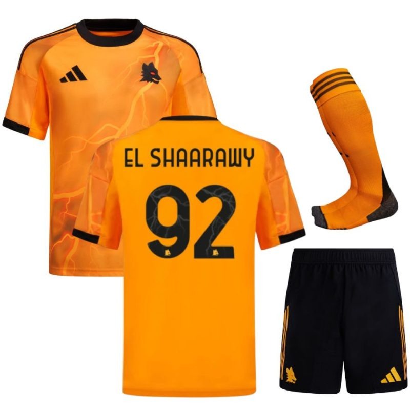 AS Rom EL SHAARAWY 2025/26 Auswärts-Kinder-Set - Orange