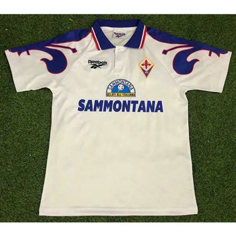 Fiorentina 1995/96 Auswärtstrichot Retro - Weiß