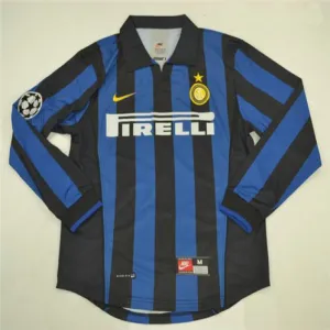 Inter Milan 1998/99 retro long - sleeve home jersey - blue