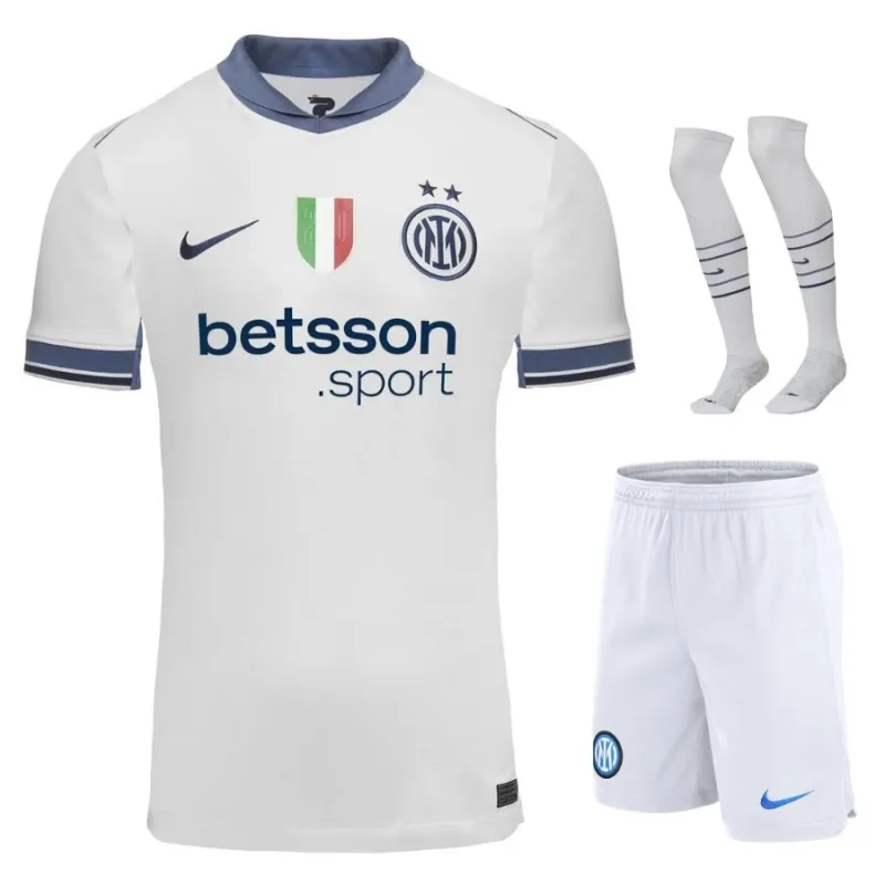 Ensemble de maillot pour enfants de l'extérieur de l'Inter Milan 2024/25 - Blanc