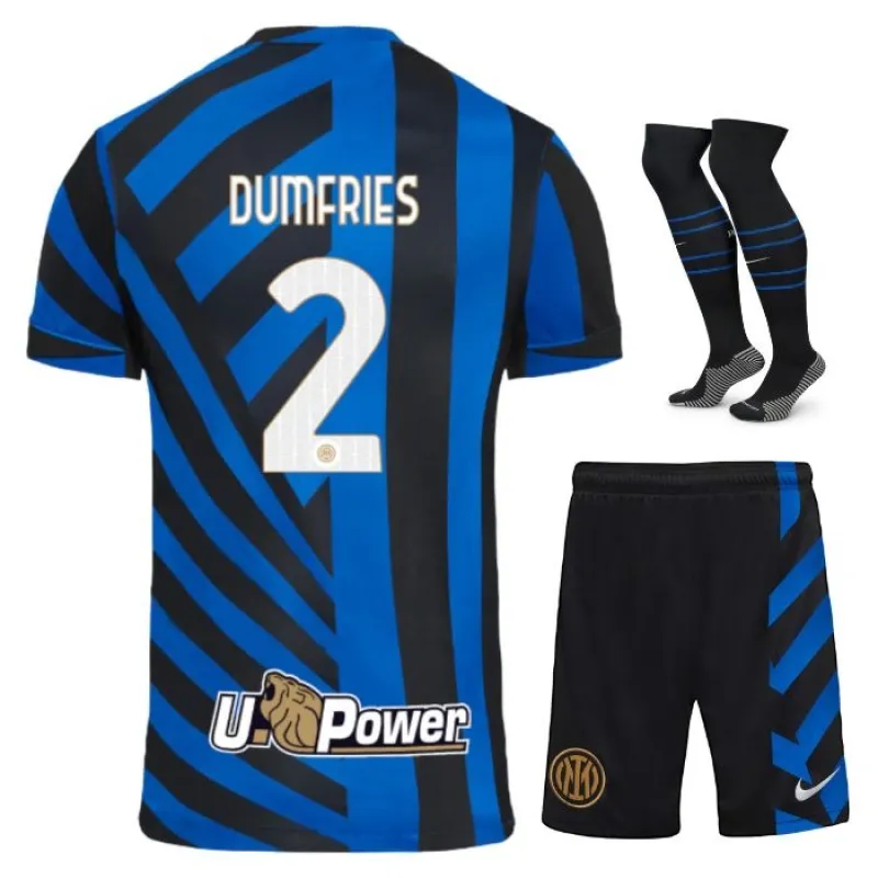 Denzel Dumfries Inter Mailand 2024/25 Heim - Kinder - Kit - Blau