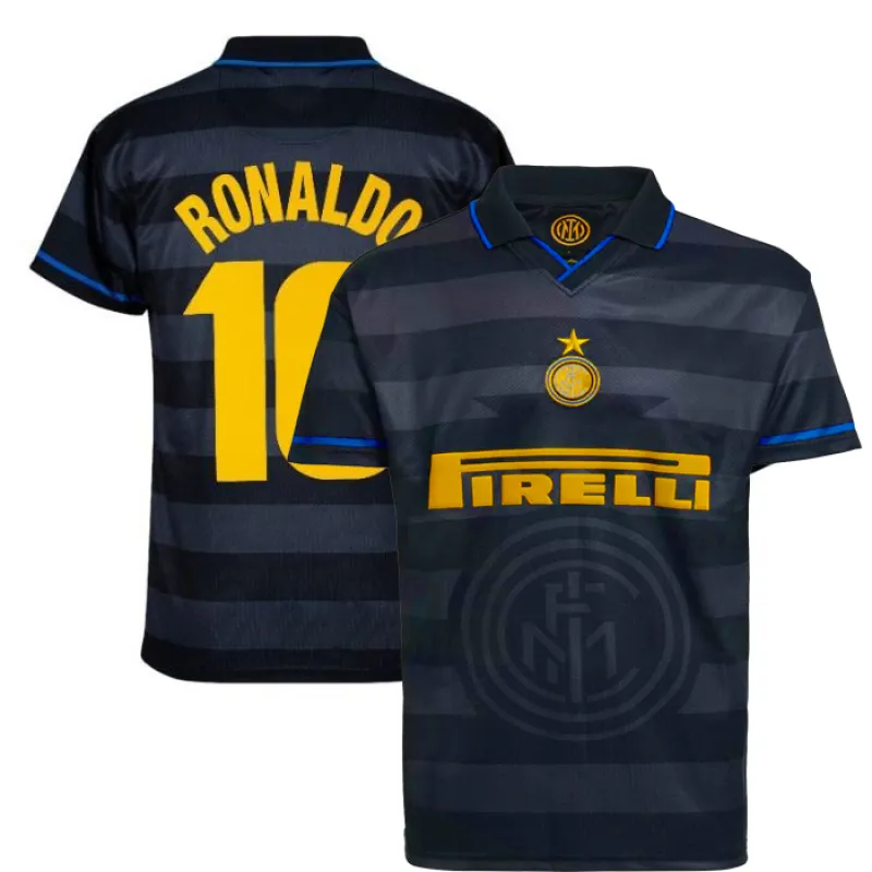 Camiseta retro de visita de Ronaldo Inter Milan 1997/98 - Negra