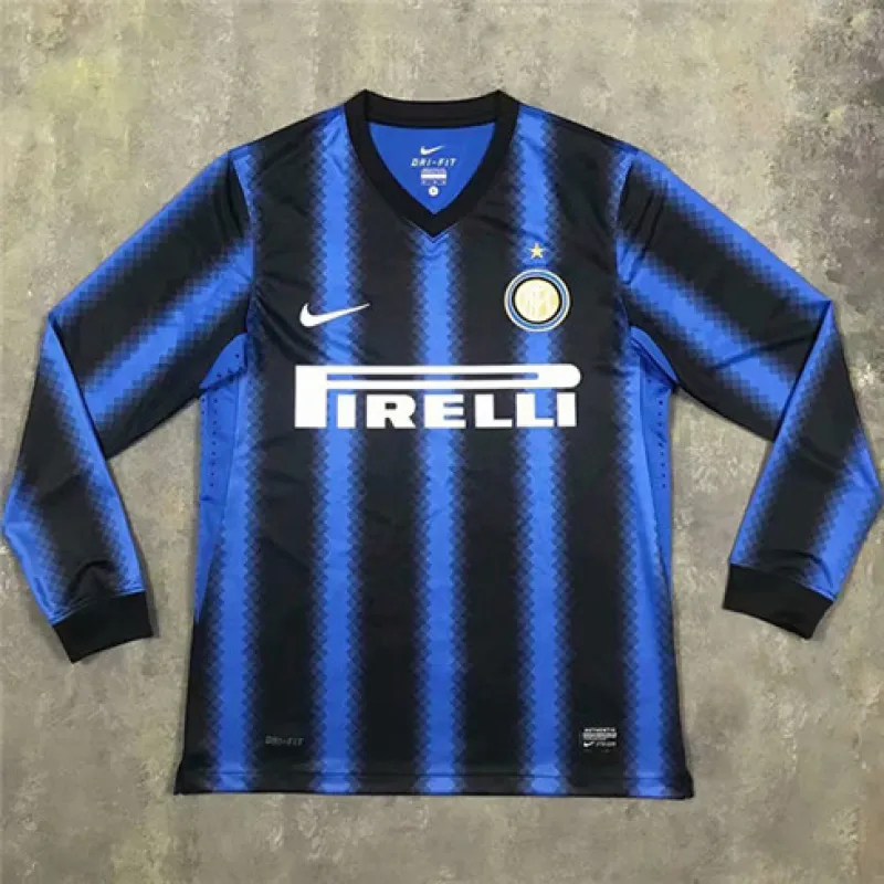 Inter Milan 2010/11 retro Langarm - Heimtrikot - blau
