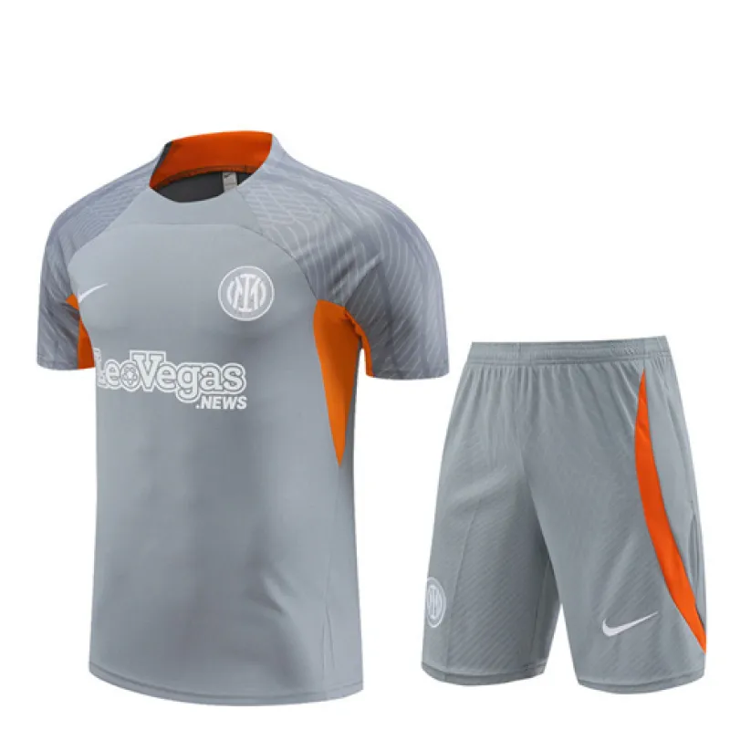 Camiseta de entrenamiento n°2 + pantalones cortos para niños del Inter Milan 2024/25 - gris