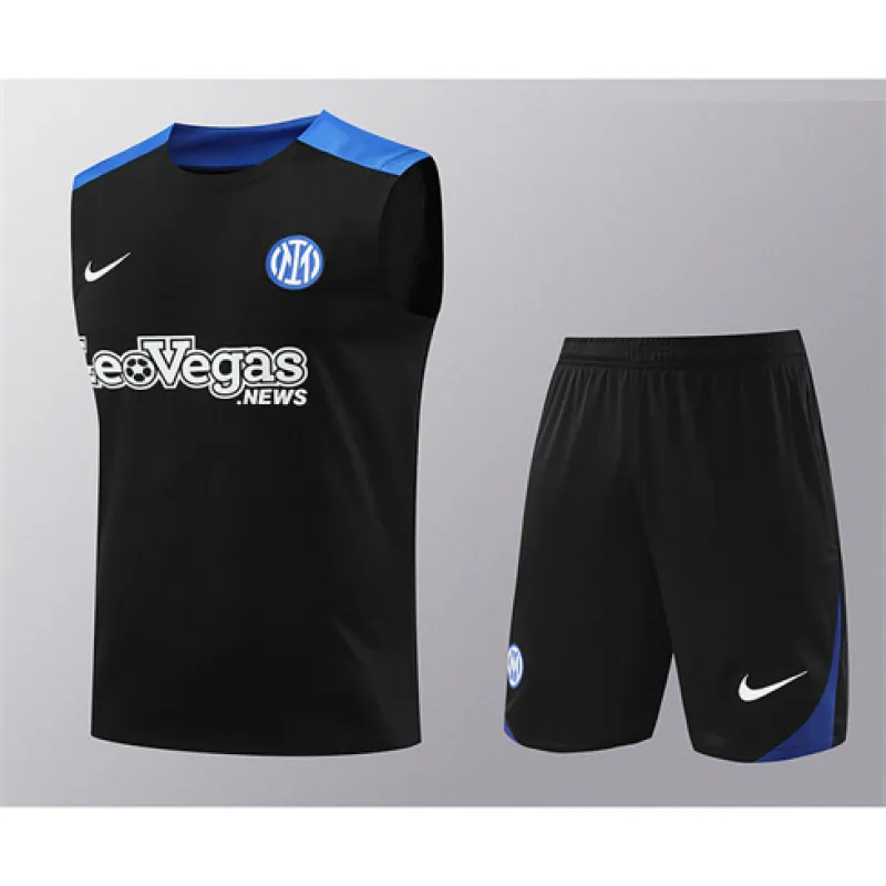Pantalones cortos y chaleco del conjunto de entrenamiento del Inter Milan 2024/25 - negro