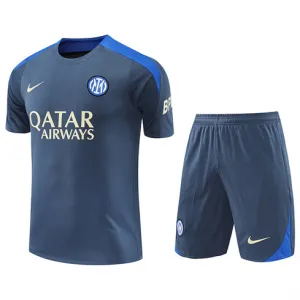 Camisa de entrenamiento + pantalones cortos del Inter Milan 2024/25 - mayorista - gris
