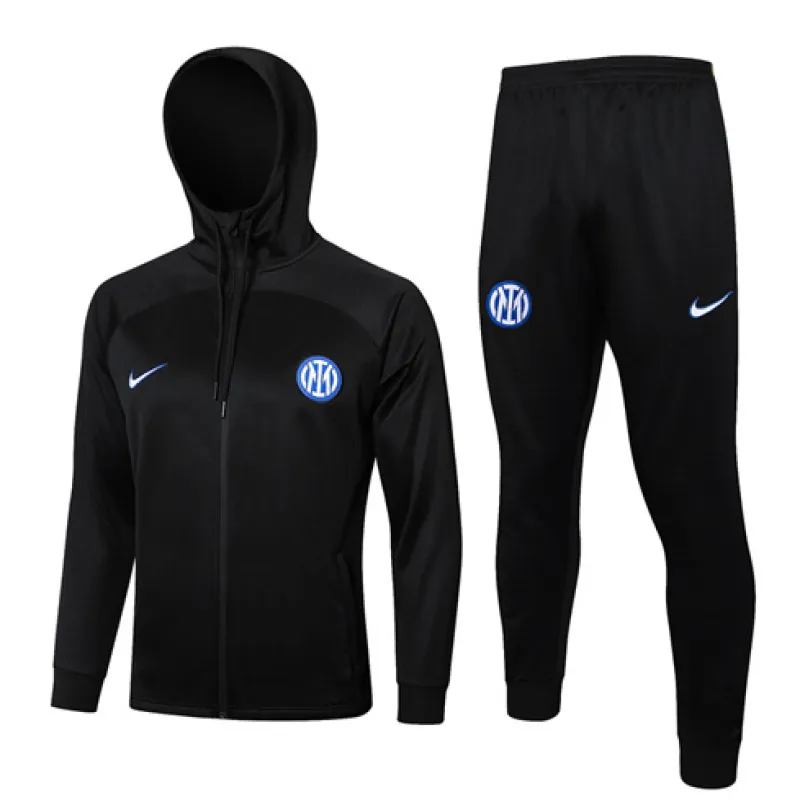 Inter Milan 2024/25 Kapuzen-Sportjacke - Schwarz
