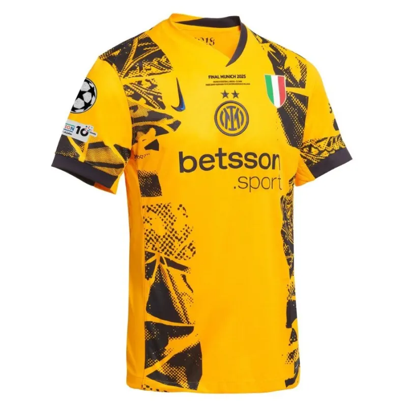 Inter Mailand 2025 UEFA Champions League Finale Drittes Trikot - Spielerversion - Gelb