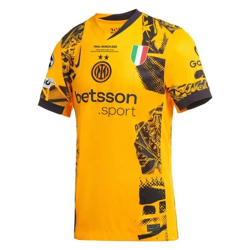 Camisa Tercera para Niños de la Final de la Liga de Campeones 2025 de Inter de Milán - Amarillo