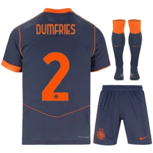 Inter Milan DUMFRIES 2025/26 Third Kids' Kit Jersey - Blue