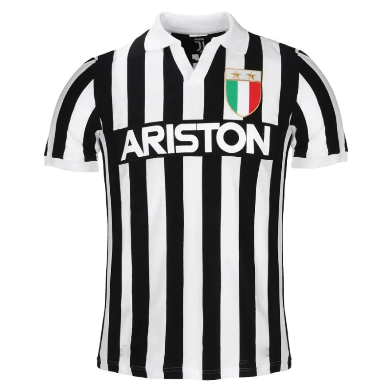 Juventus 1984/85 Camiseta retro local - Blanca/Negra