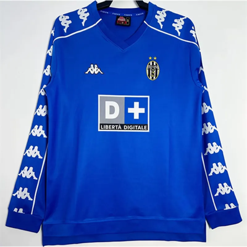 Camiseta retro de visita de mangas largas de Juventus 1999/00 - Azul