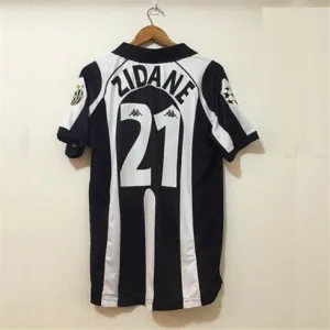 Maillot retro de domicile n°21 de Juventus en 1997/98 du Zidane - Blanc