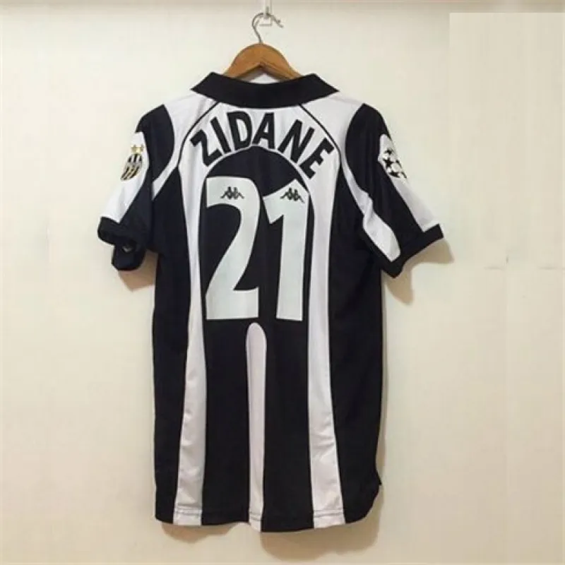 Camiseta retro de casa nº 21 de Juventus 1997/98 de Zidane - Blanca