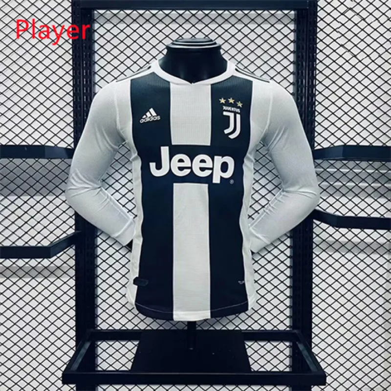 Camiseta retro de manga larga de casa del jugador de Juventus 2018/19 - Blanca