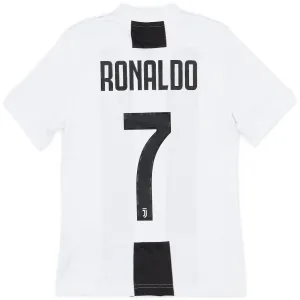 Maillot rétro domicile n°7 de Juventus de Cristiano Ronaldo 2018/19 - Blanc