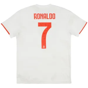 Maillot rétro d'extérieur n°7 de Juventus de Cristiano Ronaldo 2019/20 - Blanc