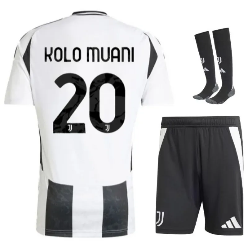 Ensemble de maillots pour enfants domicile de Juventus 2024/25 de Kolo Muani - Blanc