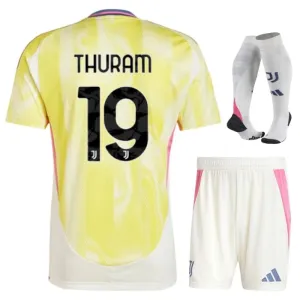 Ensemble de maillots pour enfants extérieurs de Juventus 2024/25 de Thuram - Jaune