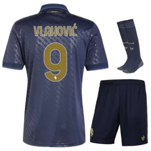 Ensemble de maillots pour enfants numéro trois de Juventus 2024/25 de Vlahovic - Bleu marine