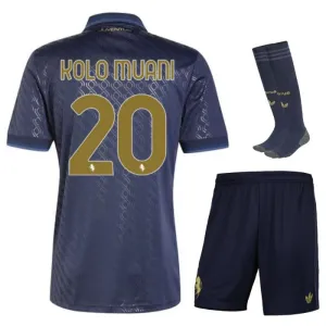 Ensemble de maillots pour enfants numéro trois de Juventus 2024/25 de Kolo Muani - Bleu marine