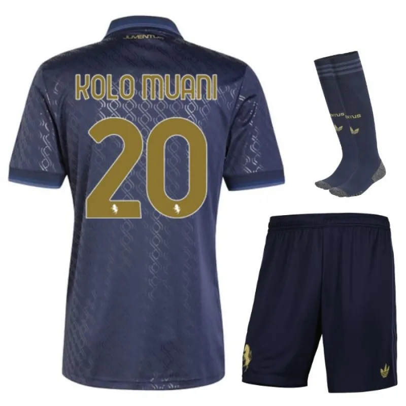 Conjunto de camisetas infantiles tercera de Juventus 2024/25 de Kolo Muani - Azul marino