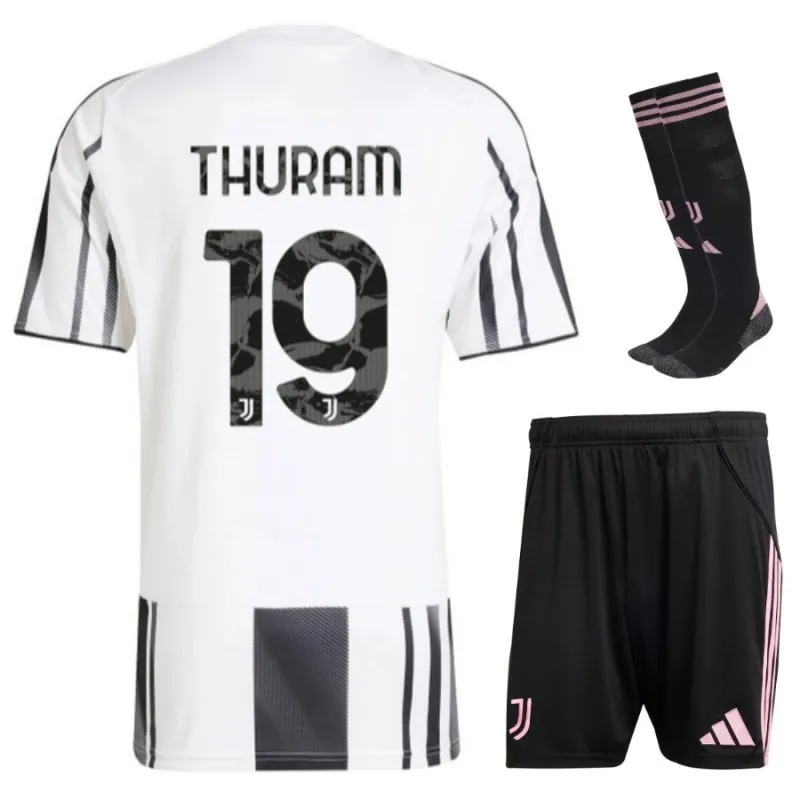 Kit infantil THURAM de Juventus 2025/26 local - Blanco