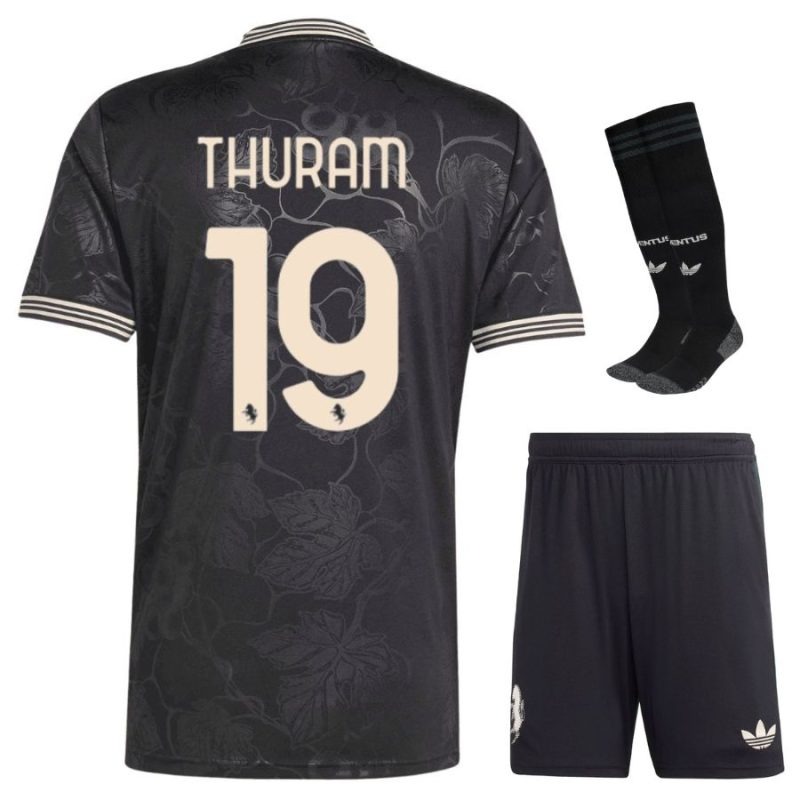 Juventus THURAM 2025/26 Camiseta Third Niño con Pantalones cortos - Negra