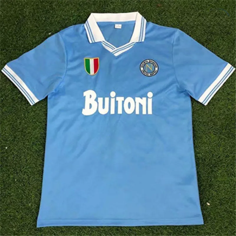 Camiseta retro de visita de Nápoles 1986/87 - Azul