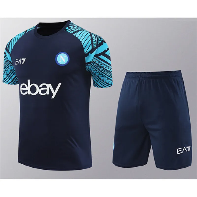 Chemise d'entraînement A + Shorts de Naples 2024/25 - Bleu