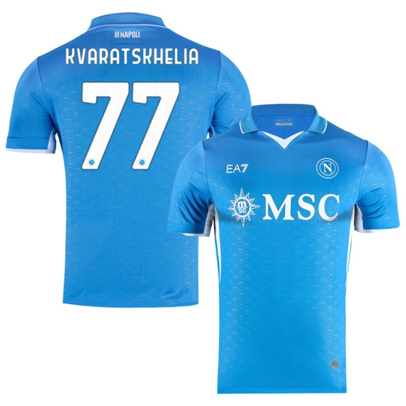 Maillot de domicile de Napoli 2024/25 de Kvaratskhelia - Bleu