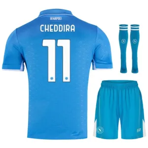 Jeux de maillots pour enfants domicile de Napoli 2024/25 de Cheddira - Bleu