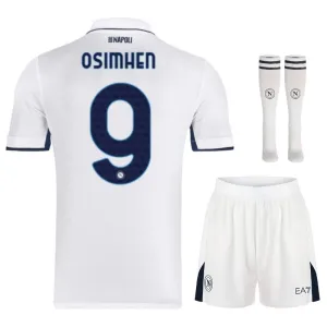 Jeux de maillots pour enfants d'extérieur de Napoli 2024/25 d'Osimhen - Blanc