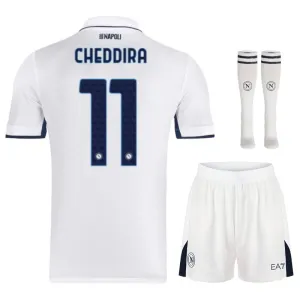 Jeux de maillots pour enfants d'extérieur de Napoli 2024/25 de Cheddira - Blanc