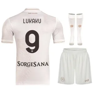 Set de camiseta infantil fuera de casa de LUKAKU del Napoli 2025/26 - Beige