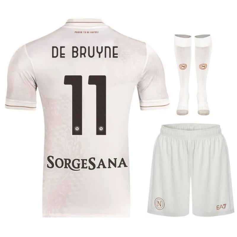 Set de camiseta infantil fuera de casa de DE BRUYNE del Napoli 2025/26 - Beige