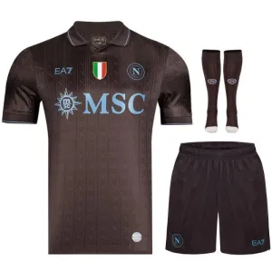 Napoli 2025/26 Conjunto infantil camiseta tercera - Negra