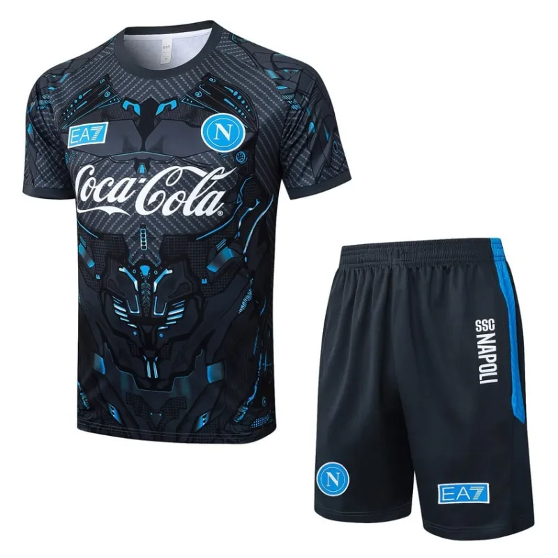 Nápoles 2025/26 Camiseta de entrenamiento + Pantalones cortos - Negra
