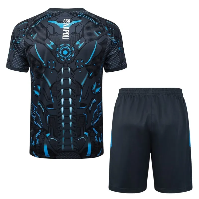 Nápoles 2025/26 Camiseta de entrenamiento + Pantalones cortos - Negra