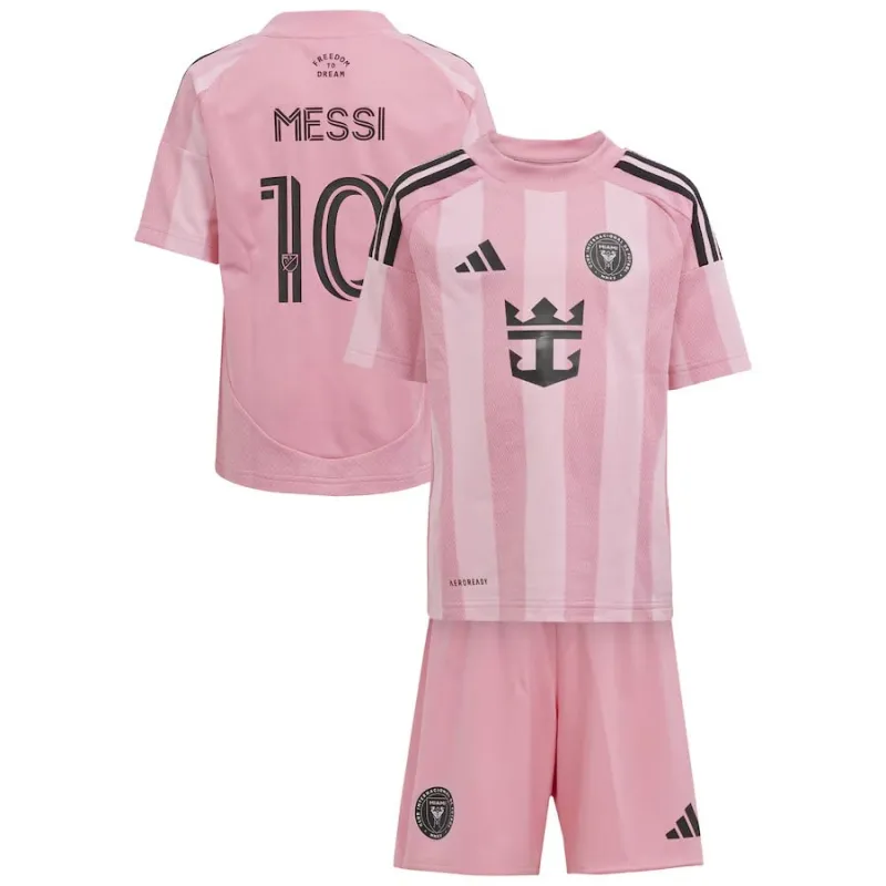 Conjunto de camiseta infantil de casa de Lionel Messi de Inter Miami 2025/26 - Rosa