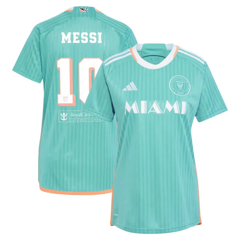 Camiseta femenina número 3 de Lionel Messi para el Inter Miami 2024/25 - Verde