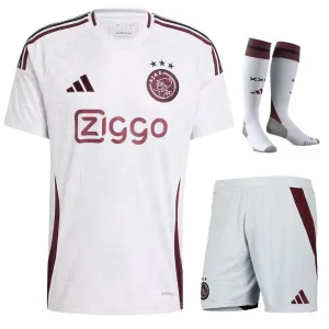 Ajax 2024/25 Third Kids' Jersey Set - White