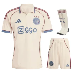 Ajax 2025/26 Third Kids' Jersey Set - Beige