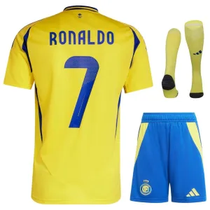 Al - Nassr 2024/25 Home Kids' Jersey Set with Ronaldo - Yellow