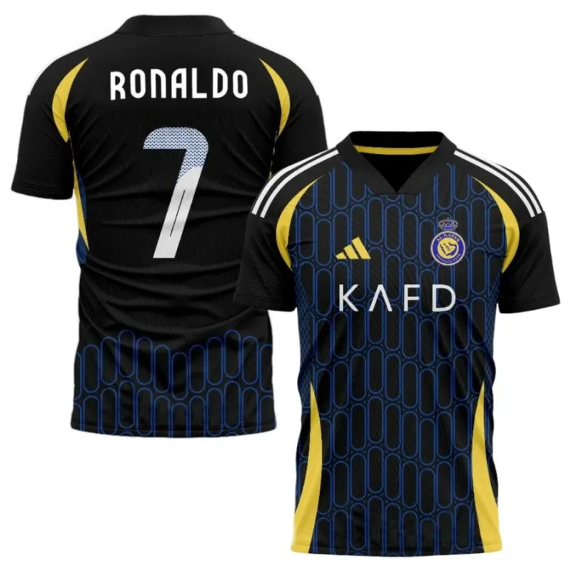 Ronaldo Al Nassr 2024/25 Away 7 Kids Jersey - Black